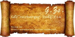 Günszberger Zsófia névjegykártya